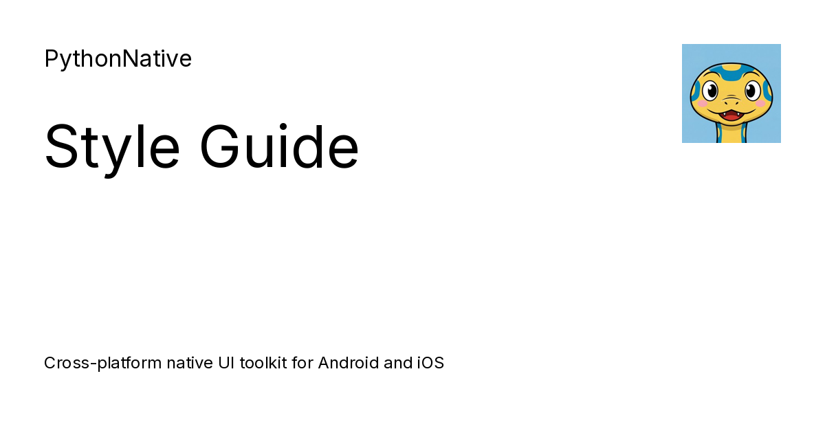 Helloworld Code Examplew Python Style Guide - PythonNative